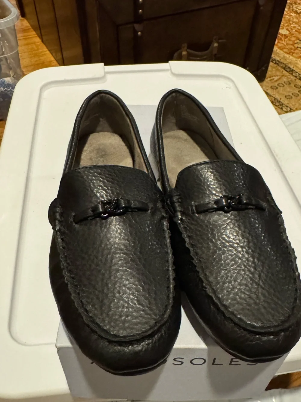 New in Box AEROSOLES Drita Black Driving‎ Moccasins Slip-On Loafers Comfort